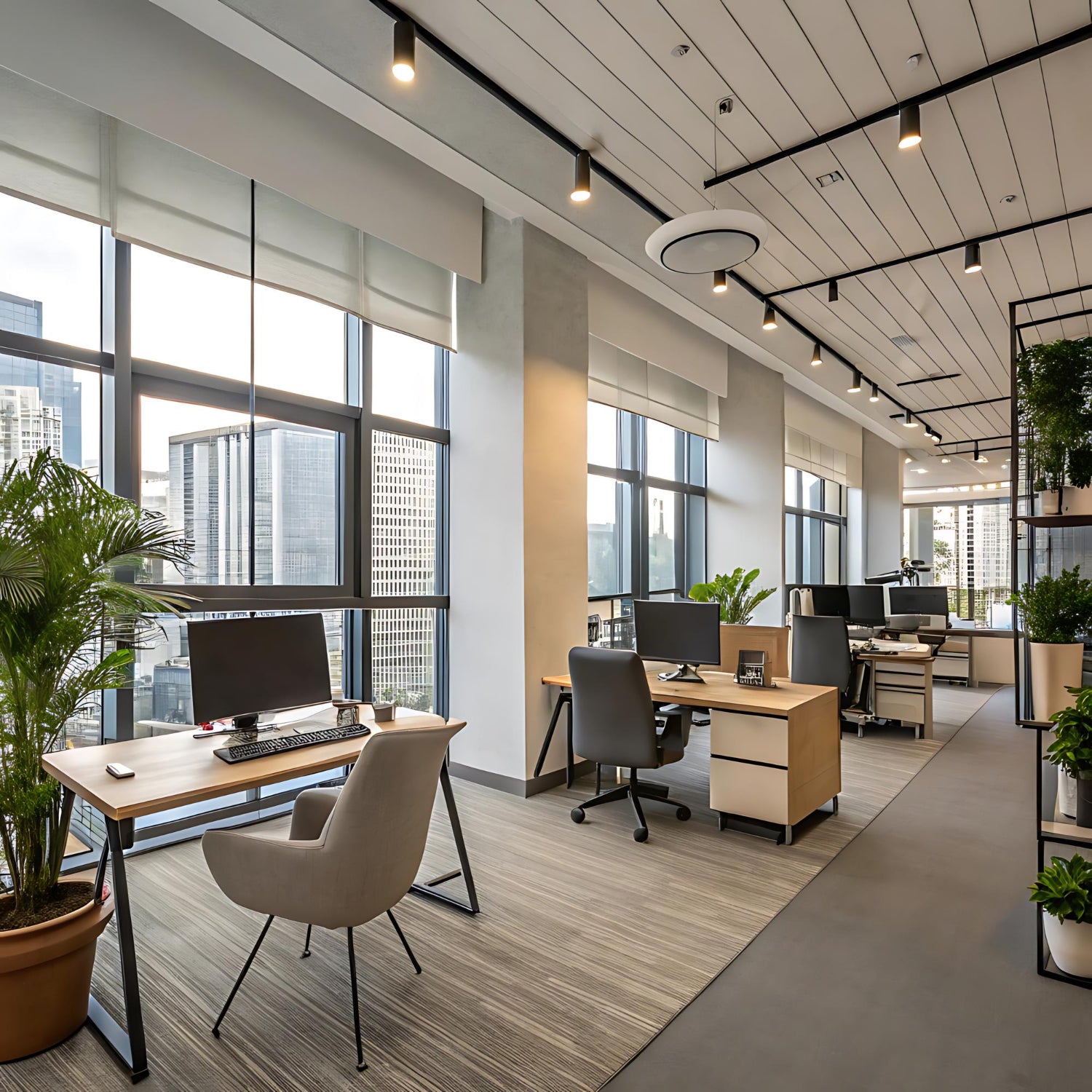 Open plan office environment