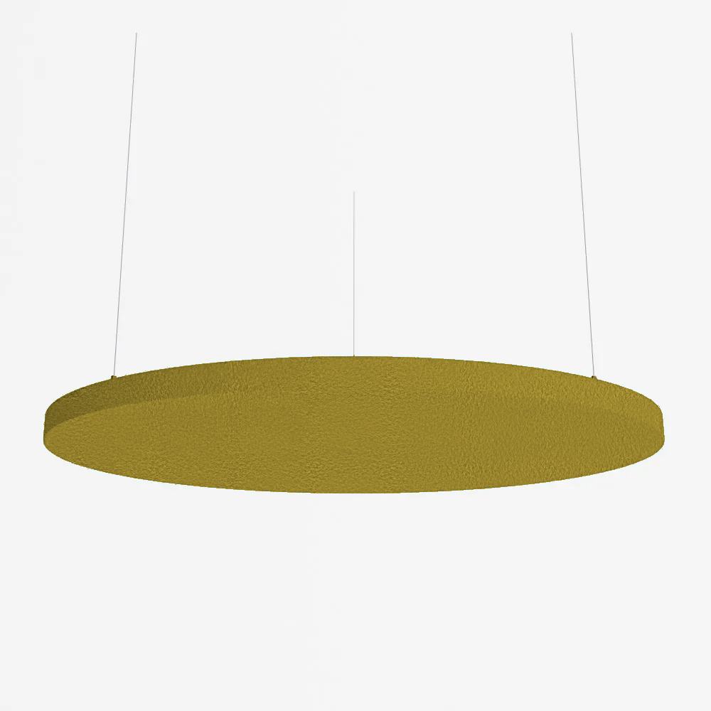 SilentSpace circle acoustic raft in yellow Camira felt