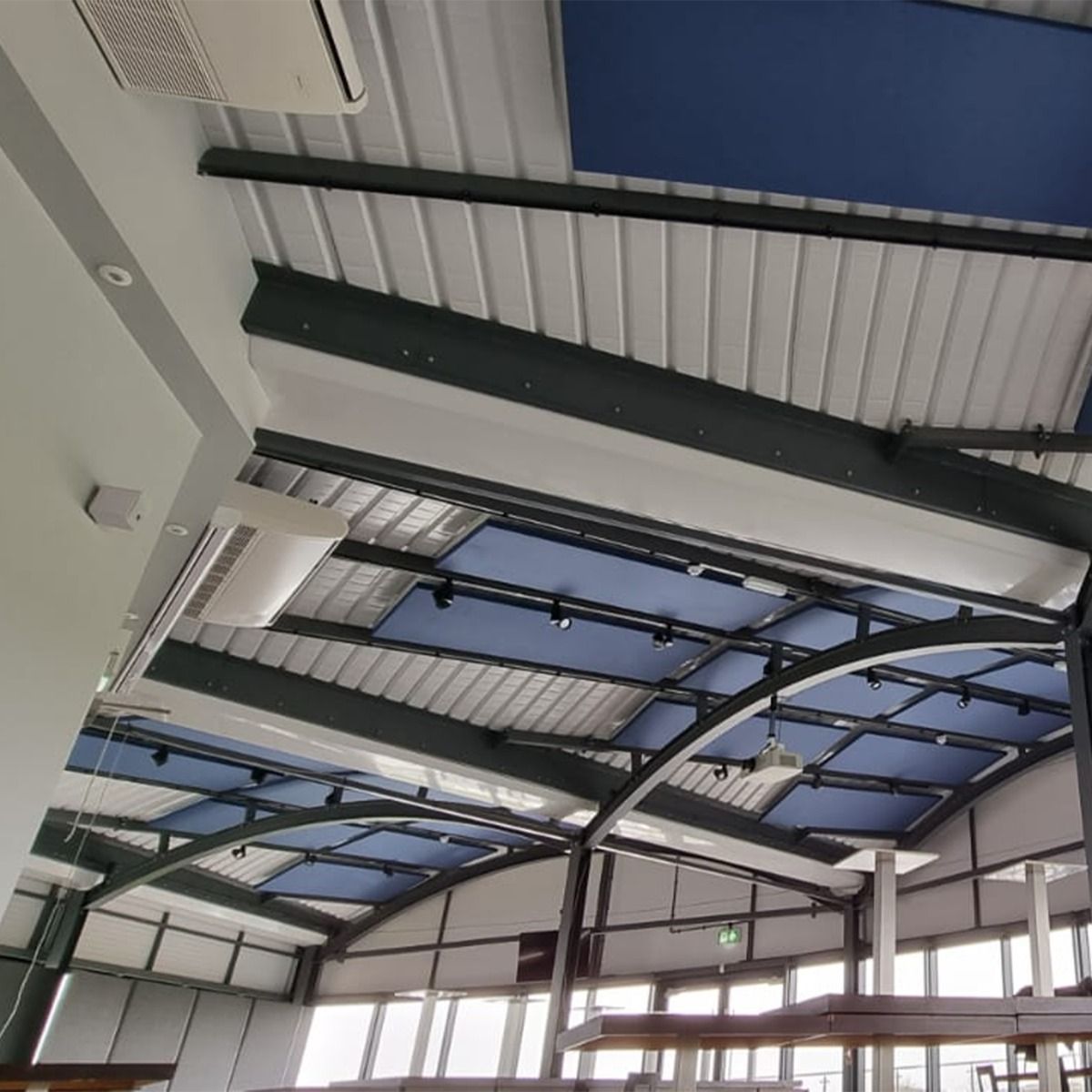 Fabric wrapped acoustic ceiling raft installation