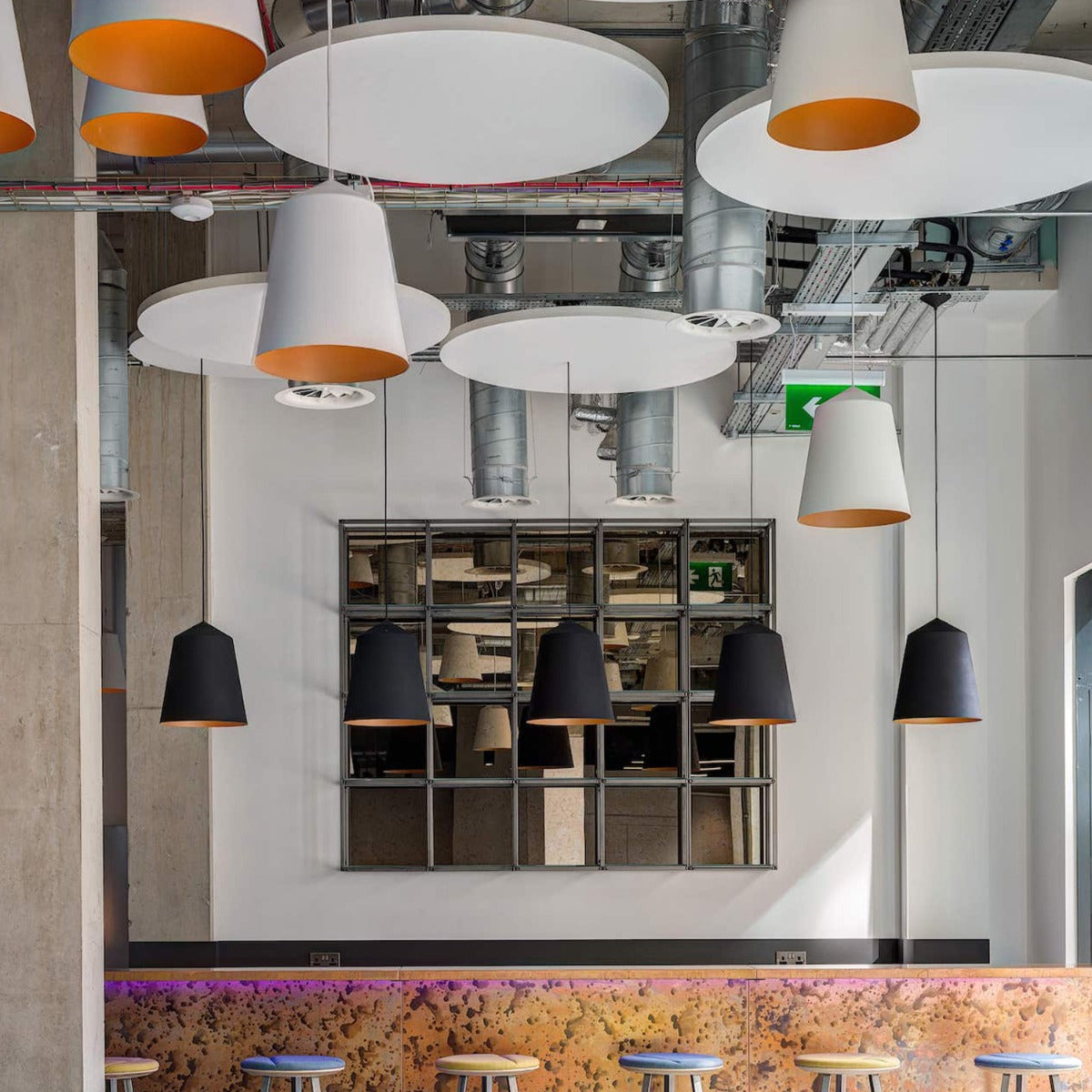 Ecophon Solo Circle suspended acoustic ceiling raft