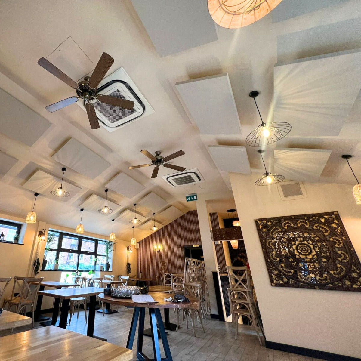 Fabric wrapped rectangle acoustic ceiling raft