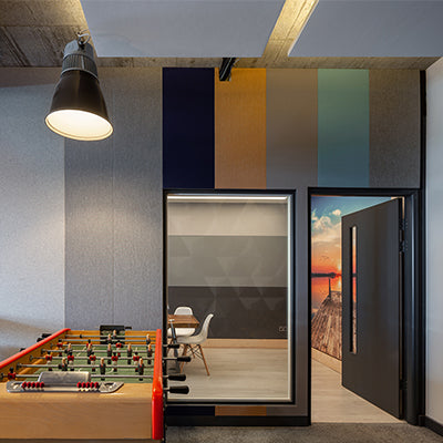 Acoustic panels in meeting room