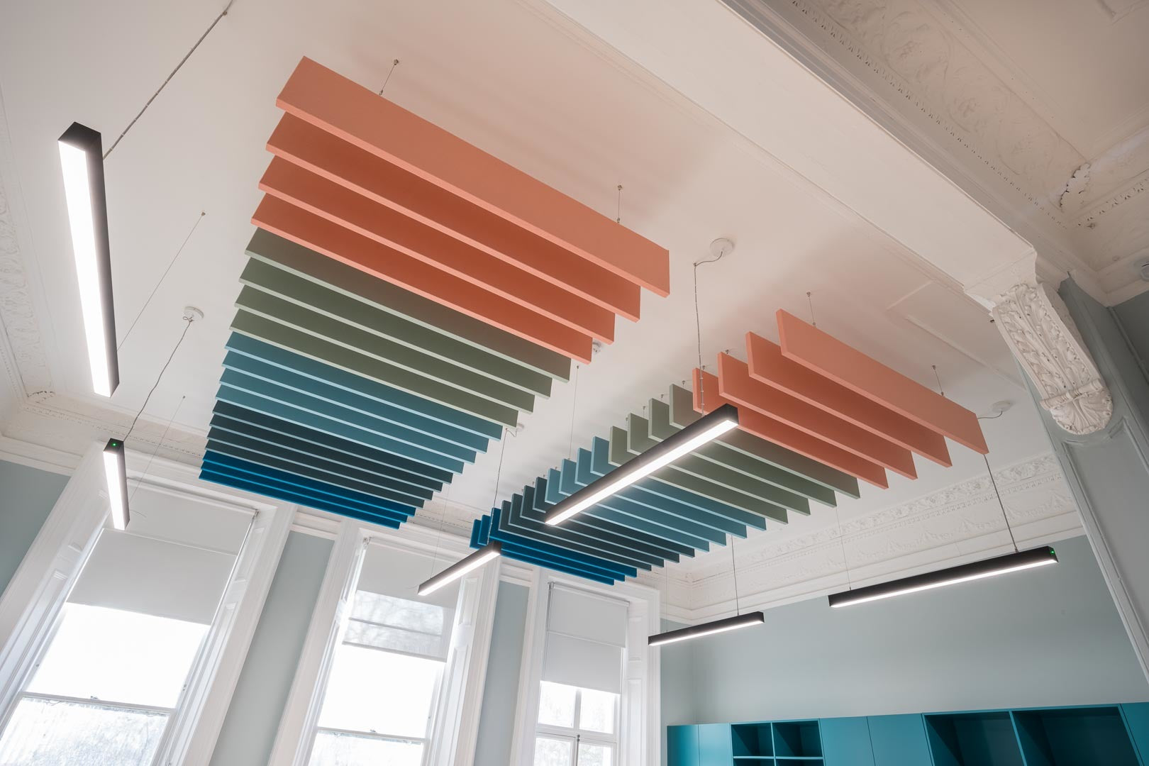 SilentSpace Fabric Wrapped Acoustic Ceiling Baffles - Multiple Sizes