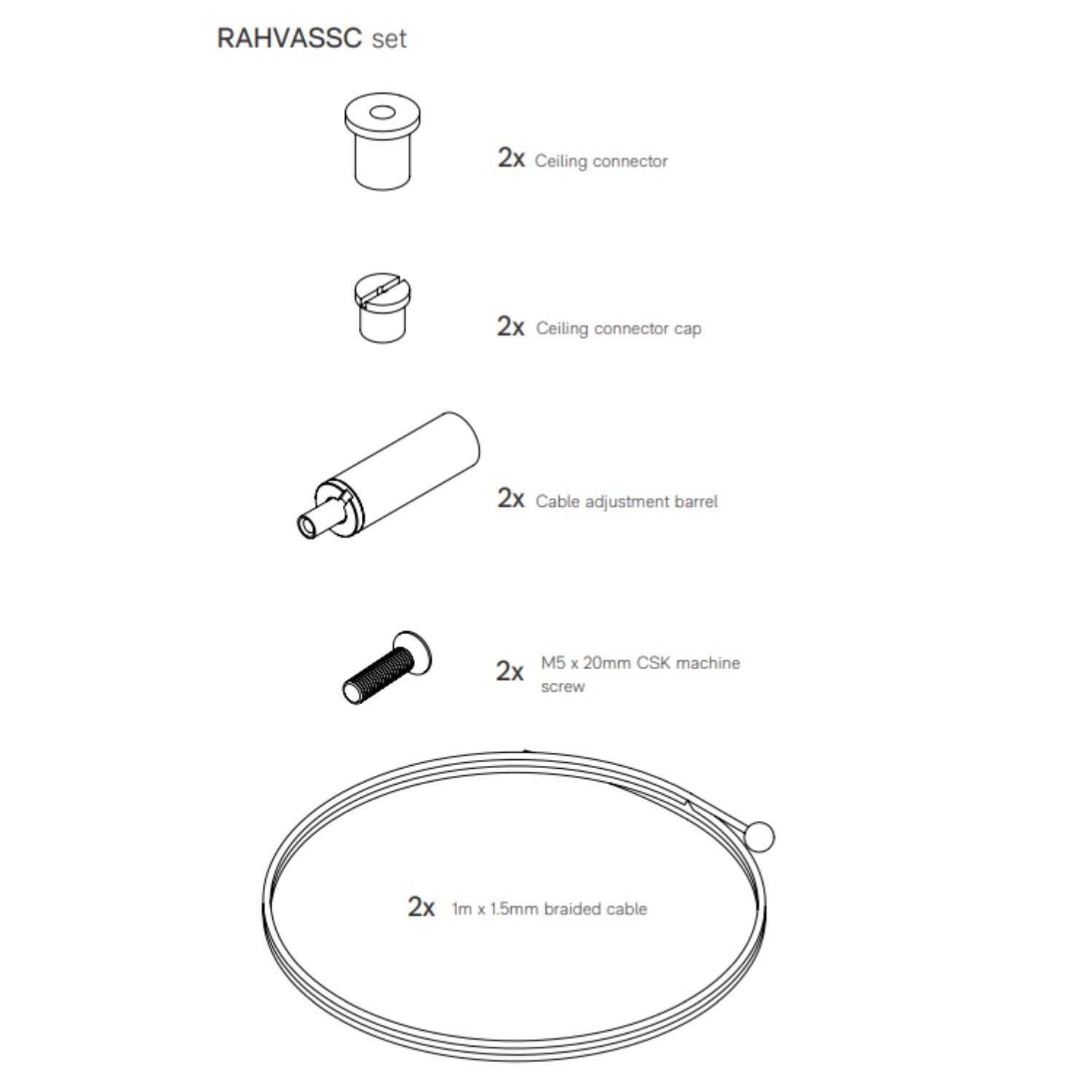 Autex Ceiling Connector Set - 2pcs