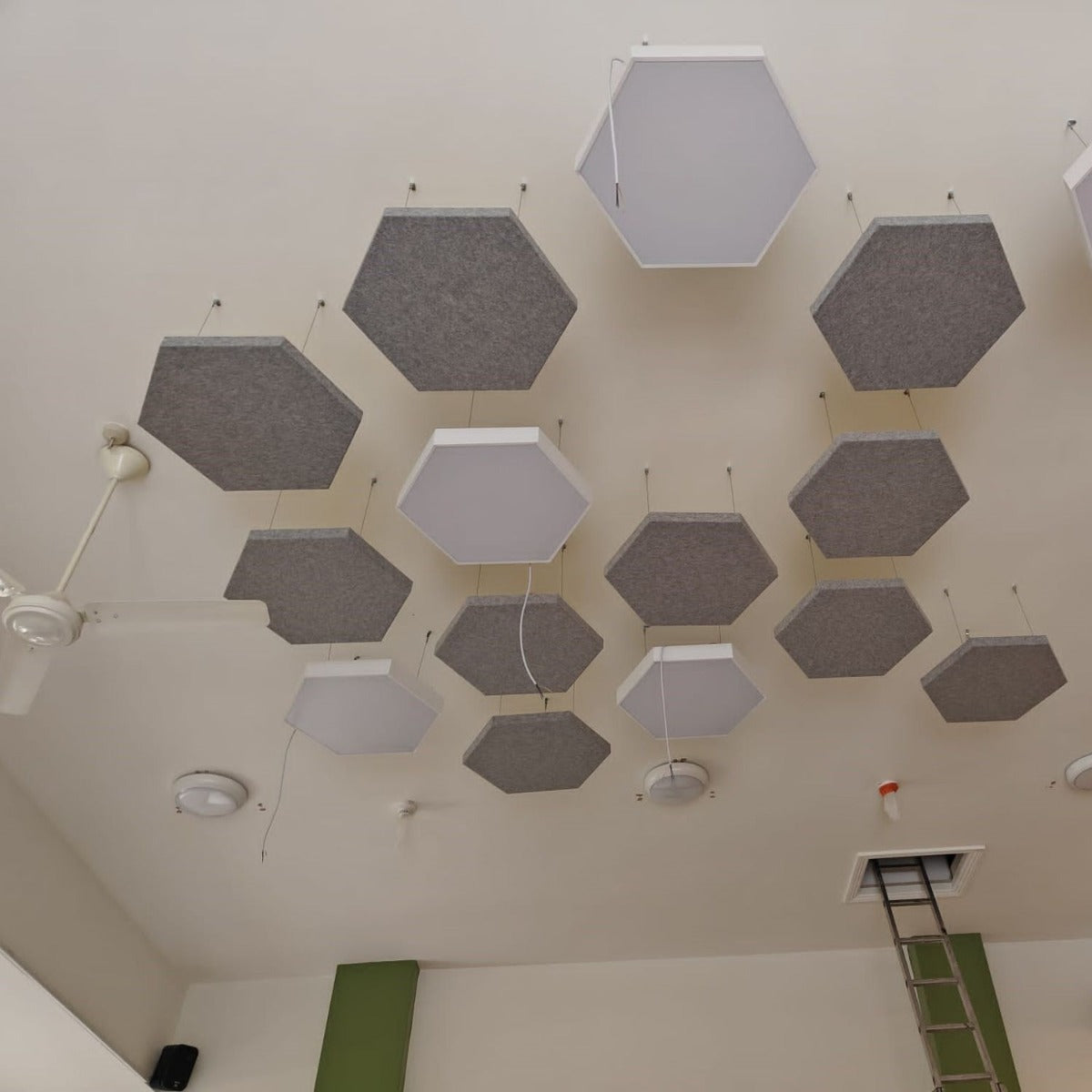 SilentSpace hexagon acoustic ceiling rafts