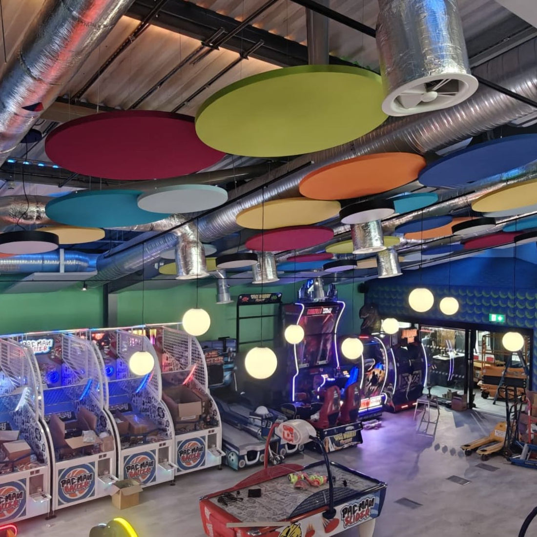 Circle Fabric Wrapped Acoustic Ceiling Panels - SilentSpace - Multiple Sizes