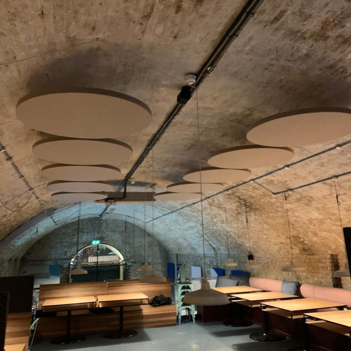 Circle Fabric Wrapped Acoustic Ceiling Panels - SilentSpace - Multiple Sizes