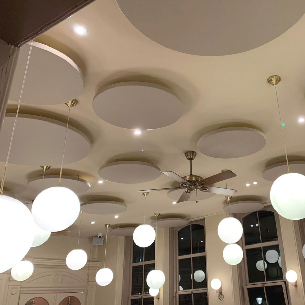 Circle Fabric Wrapped Acoustic Ceiling Panels - SilentSpace - Multiple Sizes