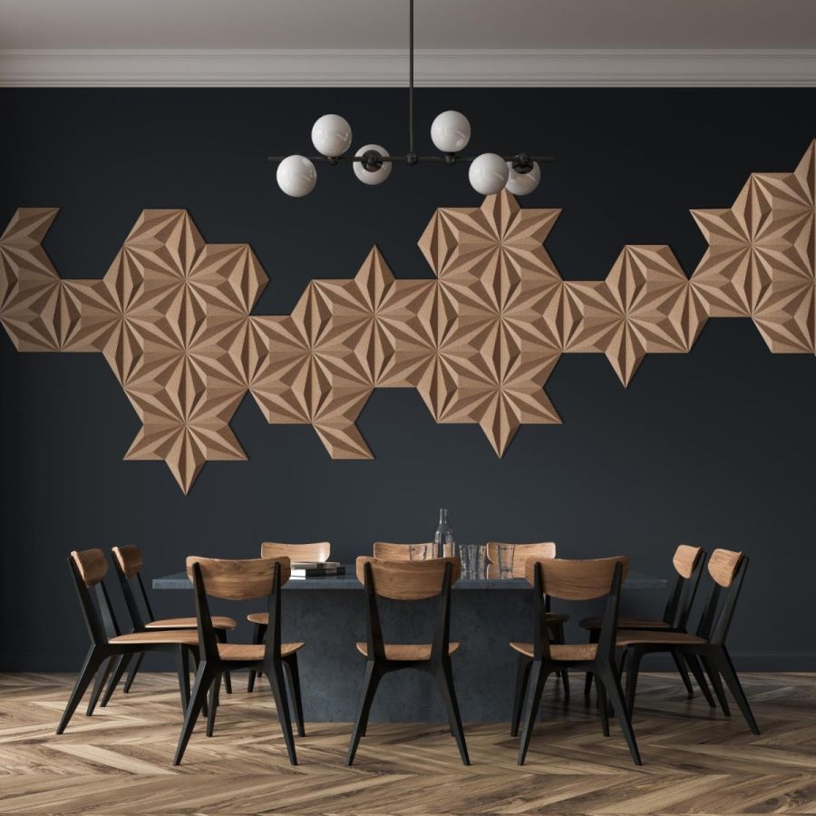 CorkBee 'Line' Acoustic Cork Wall Panel - 425 x 245 x 30mm