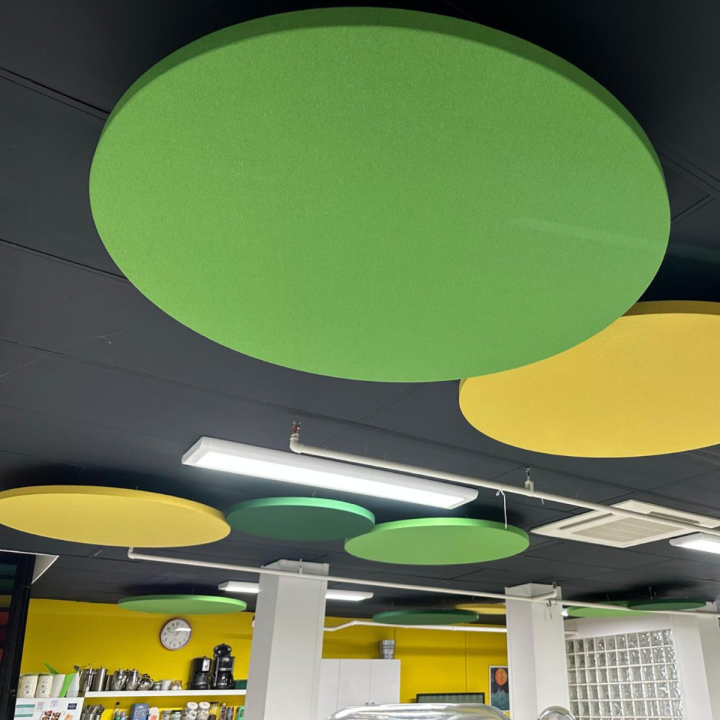 Circle Fabric Wrapped Acoustic Ceiling Panels - SilentSpace - Multiple Sizes